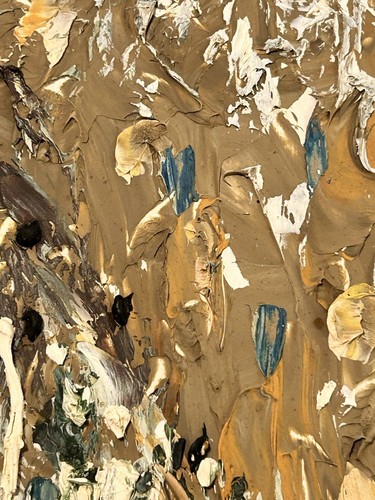 Großes originales abstraktes Impasto Ölgemälde Mitte 20. Jahrhundert im Eichenrahmen - Bild 18 von 24