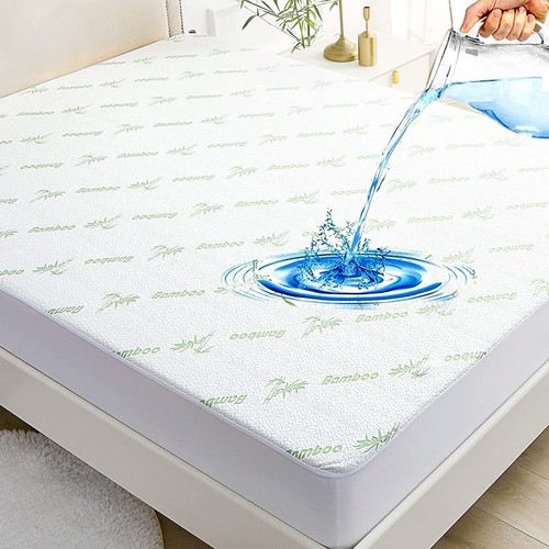 Fully Fitted Pillow/ Mattress Protector Waterproof Bamboo/Terry Cotton Bed Cover - Picture 35 of 40