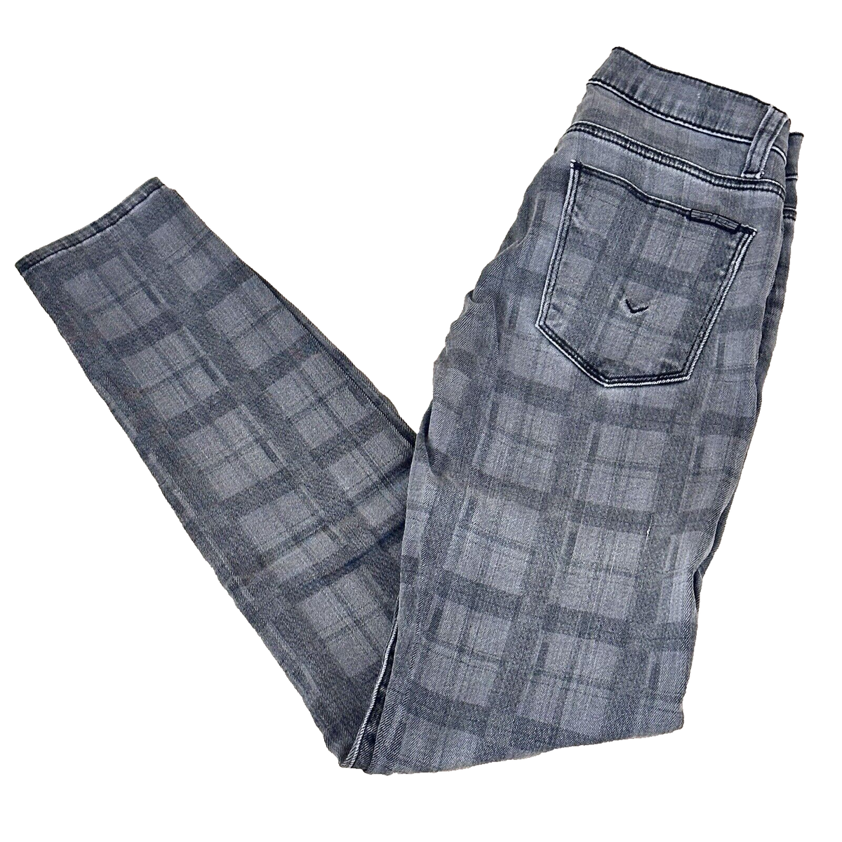 Hudson Jeans Women Skinny Stretch Pants Gray 25 Plaid USA