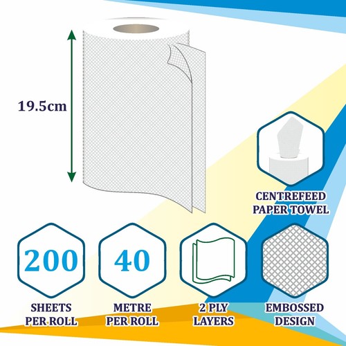30 x Mittelfutter Küchenrollen 2-lagig Papierhandtuch Hausreinigung Schmutz abwischen - Bild 2 von 10