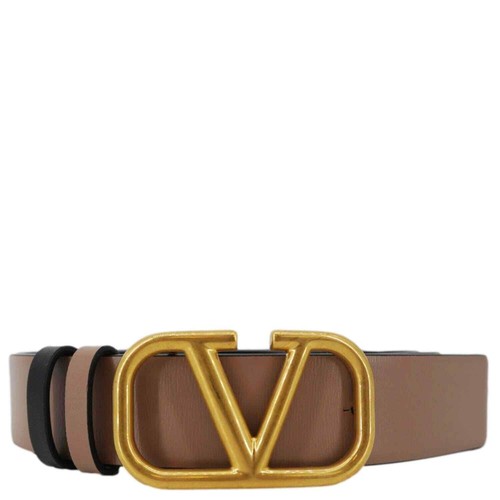 VALENTINO Garavani VLogo Signature Leather Reversible Belt Beige - Picture 4 of 12