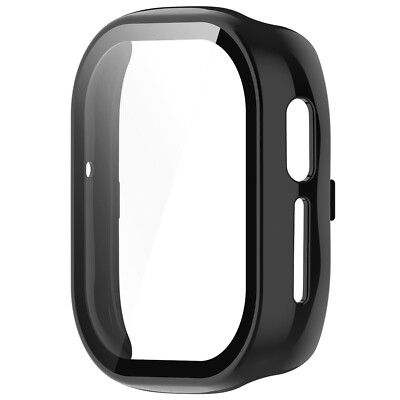 Für Honor Watch 4 Kunststoff Smart Watch PC Hülle + Schutz Hart Glas Schwarz