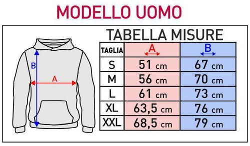 FELPA CAPPUCCIO TASCONE UOMO STAMPA ABARTH 1 PERSONALIZZATA STAMPATA - Foto 2 di 11