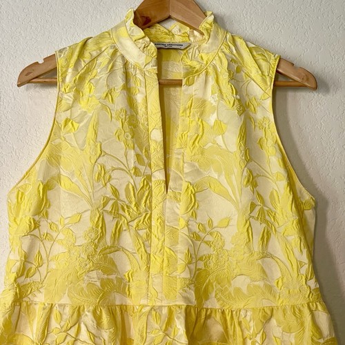 Amanda Uprichard Saffron Dress Portofino Brocade Ruffle Tiered Babydoll Peasant - Picture 5 of 12