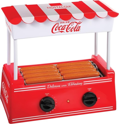 Retro Hot Dog Roller: Holds 8 Regular or 4-Foot Dogs & 6 Buns - Stainless Steel - Picture 3 of 10