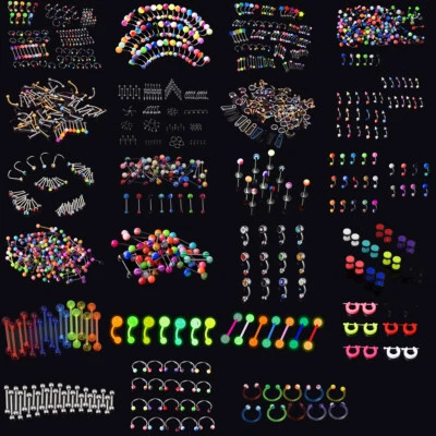Wholesale Bulk lots Body Piercing Eyebrow Jewelry Belly Nose Tongue Bar Ring - Image 1 of 4