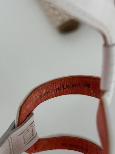 Via Spiga Sandals Womens 7M White Wedges Open Toe Strappy Ankle Buckle Leather - Picture 13 of 13