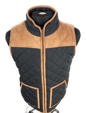 Marley Lilly Quilted Vest Dark Brown 2 Pockets Front Zip Size M