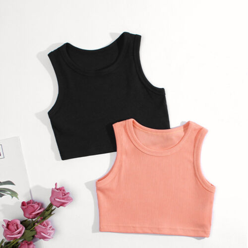 Toddler Kids Girls Dance Tank Top Racerback Crop Tank Top Sleeveless Sports