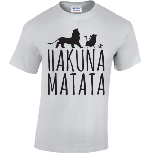Hakuna Matata Adult Tee Lion King Funny Joke Slogan Unisex Mens T-Shirt - Picture 45 of 48