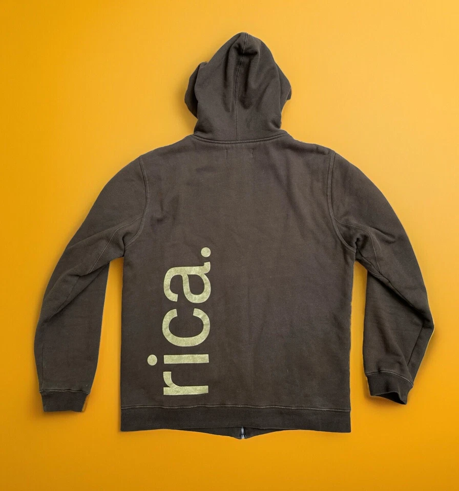 VTG 90s Emerica Skateboards Thermal Lined Hoodie Men’s M Wrap Around Sweatshirt - Image 3 of 4