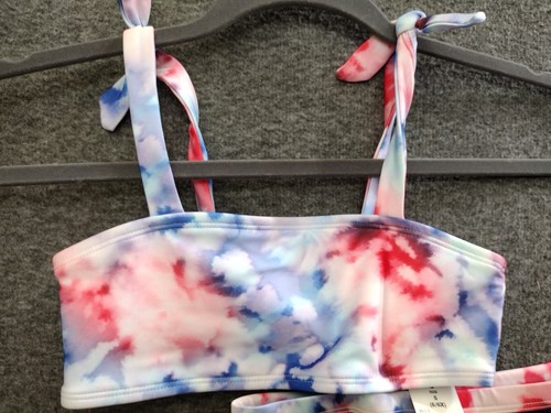 Cat & Jack Girls Size S 6/6X Multicolor Tie-Dye Bikini Swimsuit Set - Picture 3 of 8