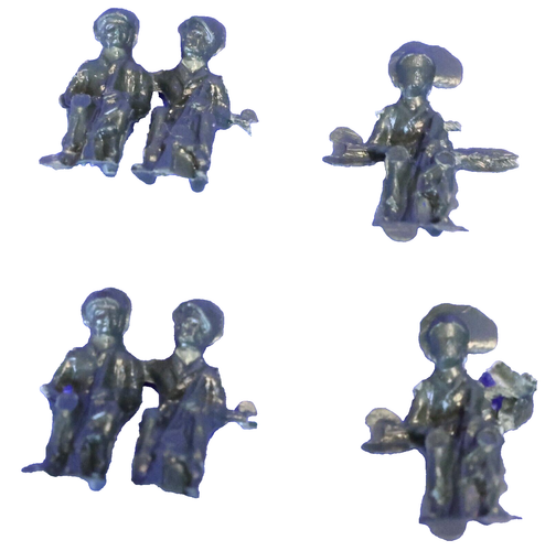 Confezione 8 modellini in miniatura Roskopf figure militari sedute 183 - Foto 3 di 4