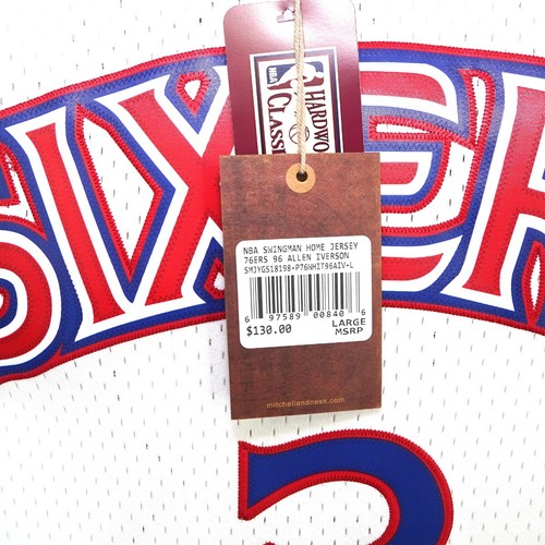 Maglietta Swingman Allen Iverson auto 1996-97 Philadelphia 76ers Mitchell Ness JSA - Foto 5 di 7