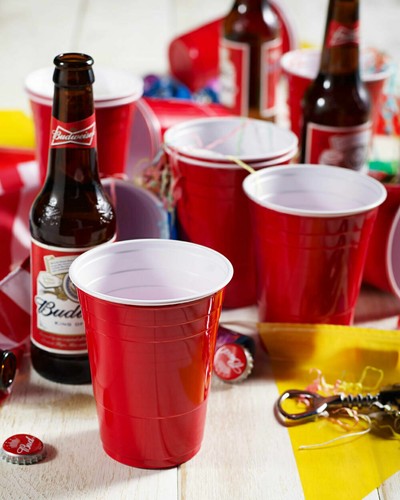 Reusable 100-500 x American RED Party Cups Plastic beer Pong 450ml USA Drink - Picture 5 of 26