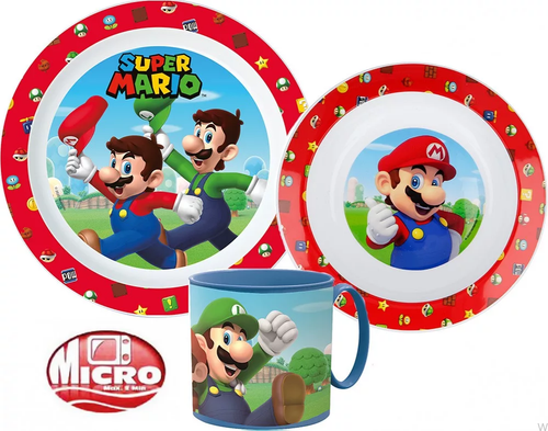 Super Mario Children's Dishes Set 3 PC Essset Breakfast Set Geschirrset - Picture 4 of 5