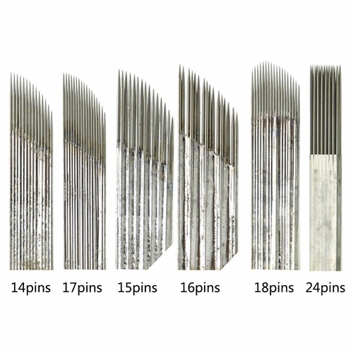 2 Reihen 3 Reihen Microblading Tattoonadel Permanent Make-up Sterilisiert Tebori Klingen - Bild 1 von 18