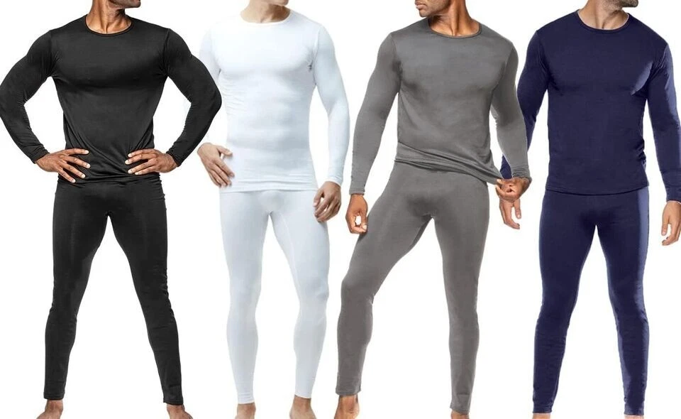 Body Glove 2-Pc Mens Thermal Underwear Set Warm Fleece Lined Shirt Long Johns L