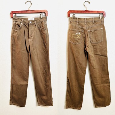 Reformation Brown Cowboy High Rise Straight Jeans Wm 25