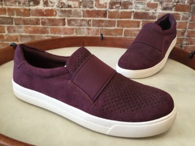 Earth Origins Prune Purple Perforated Suede Melissa Slip on