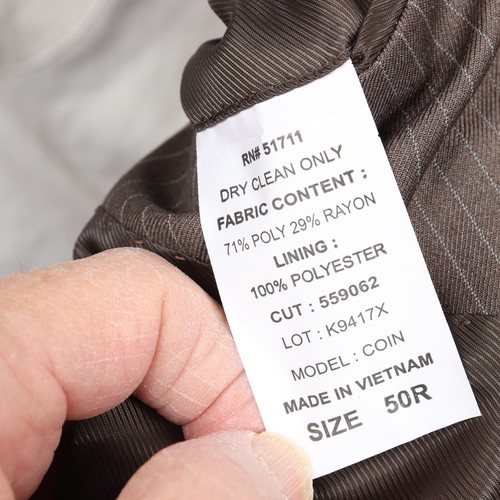Andrew Fezza 50R Big Mens Taupe Brown Pinstripe Blazer Sport Coat Jacket NWT - Picture 6 of 7