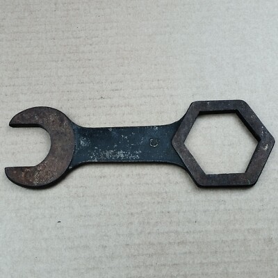 VINTAGE VLCHEK HUB WRENCH, V-Shield Logo, 2-3/16'' HEX BY 1-1/2'' OPEN END 8.75 L