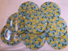 Fresh Lemons Melamine Plates by MAX STUDIO - Set of 8 - Salad Plate - 8”
