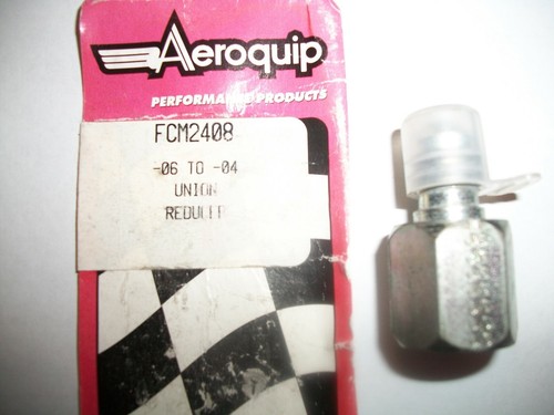 AEROQUIP PERFORMANCE FCM 2408 -6 AN FEMALE X MALE -4 AN  NIPPLE  UNION REDUCER - Picture 1 of 9