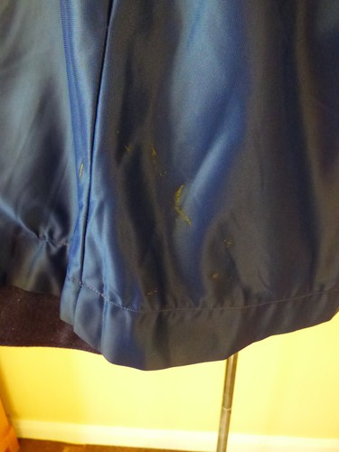 Vintage Handmade Blue Wool Lined Edge to Edge Short Jacket Size M VGC - Picture 20 of 21