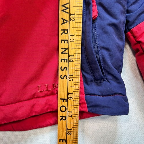L.L. Bean Kids Hooded Jacket M(5-6) Red Navy Insulated Unisex All Season - Picture 4 of 9