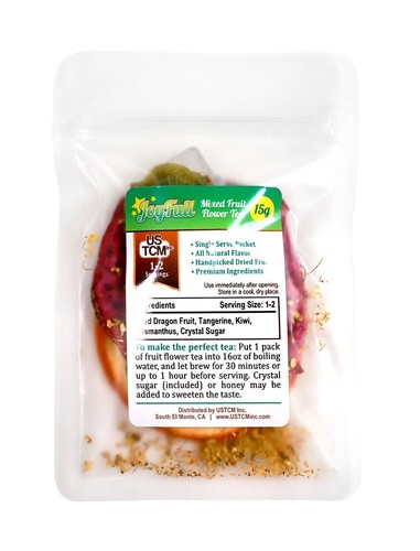 Mixed Fruit Flower Tea || RedDragonFruit-Tangerine-Kiwi-Osmanthus 3 Packs - Picture 2 of 7