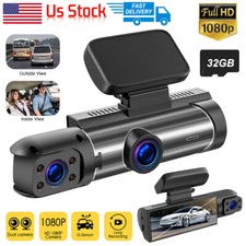 3"Dual Lens Car Dash Cam Internal Front Rear Camera G-Sensor DVR Video Recorder