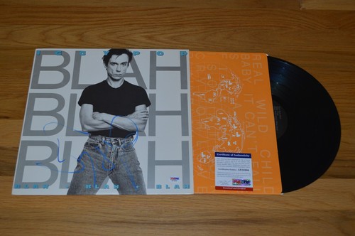 Copertina LP vinile originale IGGY POP autografata "Blah Blah" 1a edizione con PSA COA - Foto 1 di 7