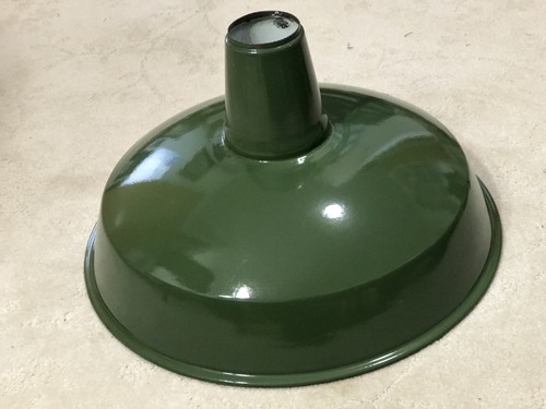 VTG Green Benjamin Porcelain Enamel Industrial 16" Light Fixture SHADE w/ Tag - Picture 12 of 12