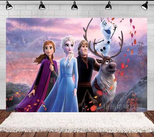 3D Frozen Elsa Backdrop Birthday Party Banner Photo Studio Background Decor AU - Picture 23 of 30