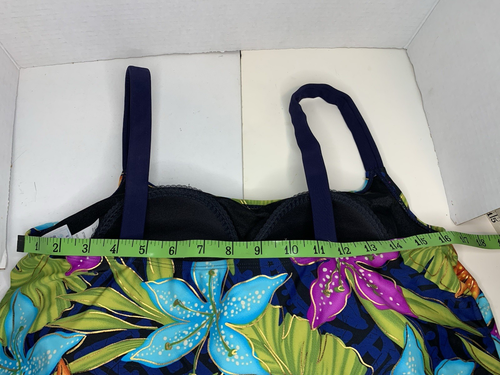 Delta Burke Swimwear Plus Size 16W Tankini Top Lightly Padded Bra No U-Wire - Picture 9 of 13