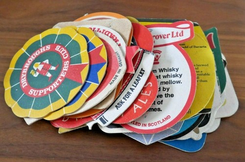 VINTAGE PUB BAR BEER MATS 1960's 70's HOME PUB MAN CAVE PICK FROM DROP DOWN MENU - Picture 1 of 105