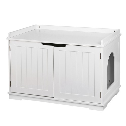 Modern Cat Washroom Litter Storage Bench Pet Crate House Suit for Most Cats - Picture 5 of 12