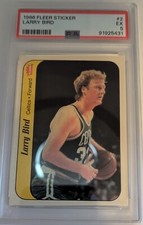 Larry Bird 1986 Fleer Basketball Sticker #2 PSA Graded Excellent "5" NBA HOF