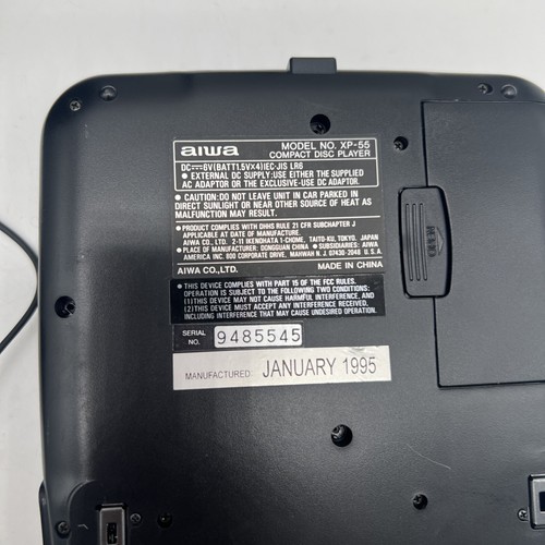 Aiwa Lettore Compact Disc XP-55 con Cuffie, Adattatore in Custodia Logica - Foto 13 di 13