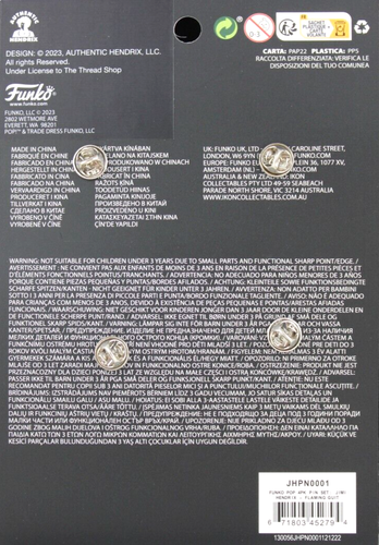 Authentic Hendrix Jimi Hendrix Flaming Guitar Set of 4 Metal Enamel Pins 2023 - Picture 15 of 15