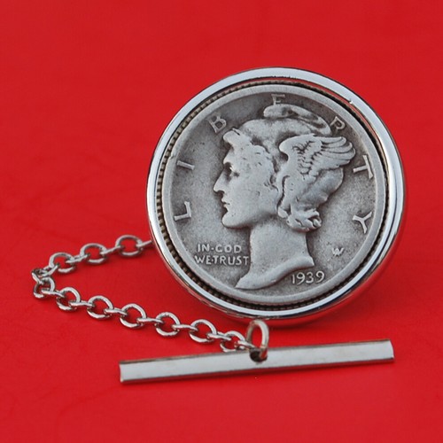USA 1916 ~ 1945 Mercury Dime 90% Silber Münze Tie Tac Tack Pin NEU - Bild 43 von 55