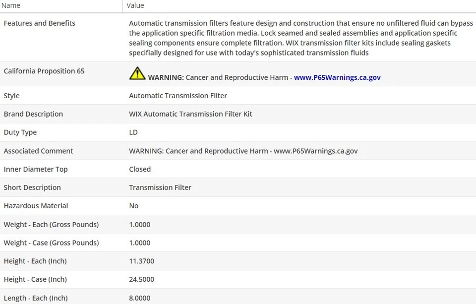 OEM Type Oil Filter WIX for PONTIAC PARISIENNE 1969 V8-7.0L Foto 3 de 4