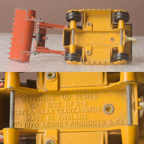2x Lesney "Matchbox" Series Kingsize K-8 Caterpillar Traxcavator 1970, Play Worn - Bild 24 von 24