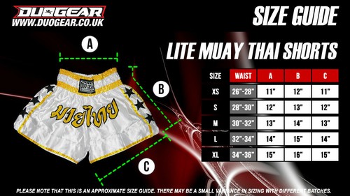 DUOGEAR LITE BLUE MUAY THAI BOXING FIGHTER SHORTS (Kids - Adults) (XS-XL) - Picture 5 of 5