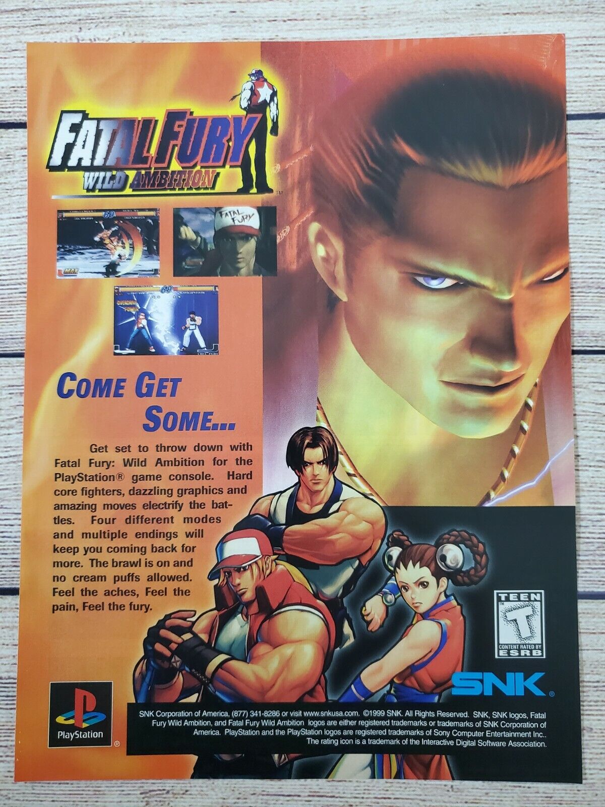 Fatal Fury: Wild Ambition Print Ad/Poster Art Playstation PS1