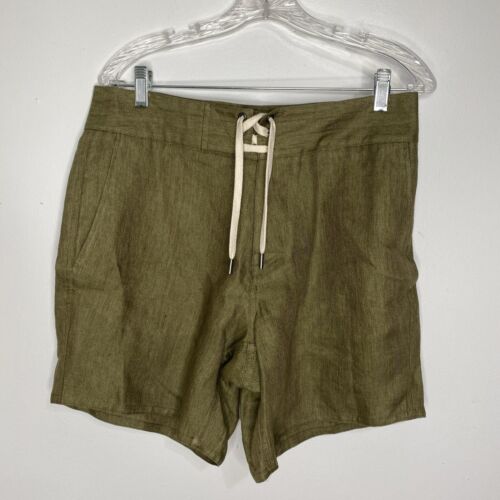 BIRDWELL Beach Britches for Todd Snyder Green 100% Linen Shorts Men's Size 31