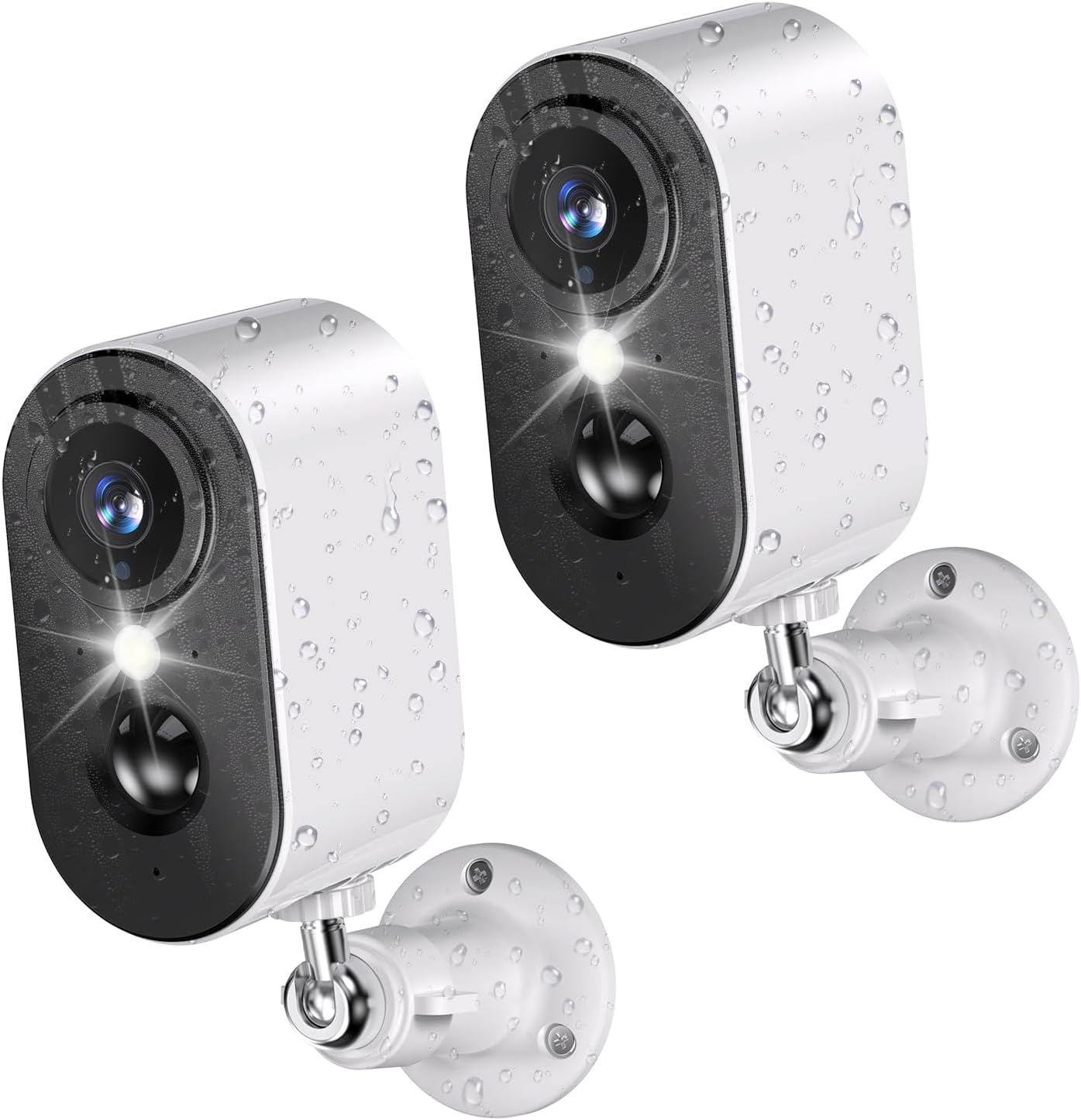 Security Cameras Wireless Outdoor 2-Pack, 2K Battery Powered Cameras for Home Se