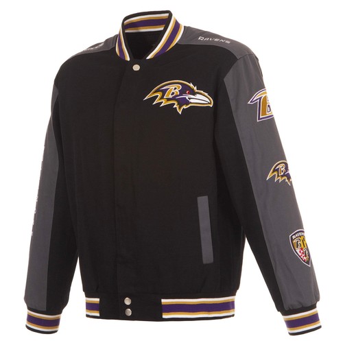 Baltimore Ravens JH Design Twill Jacket- Black - Picture 8 of 12