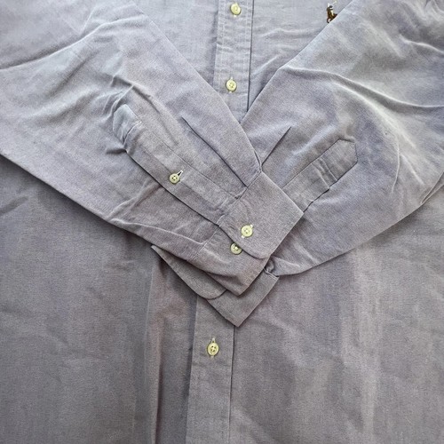 Camisa Ralph Lauren Para Hombres Yarmouth Fit Oxford Abotonada Púrpura Talla 16 1/2 34/35 - Imagen 2 de 8